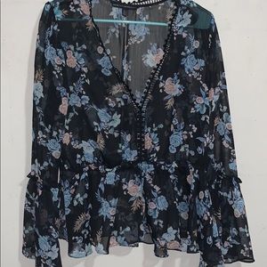 Black Floral Top